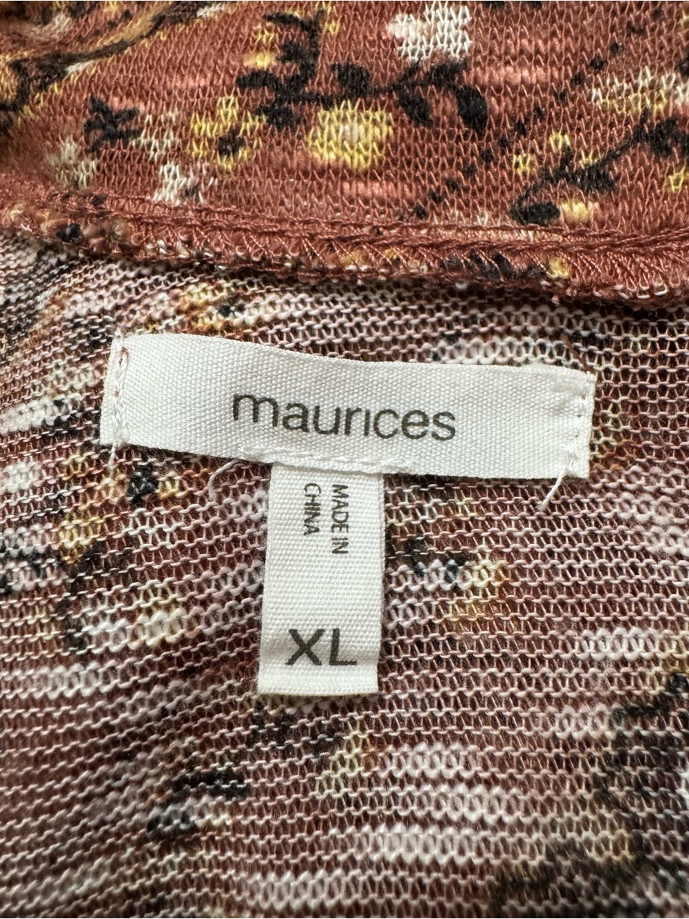 Maurices Rust Chevron Pattern Open-Front Cardigan - Picture 3 of 3